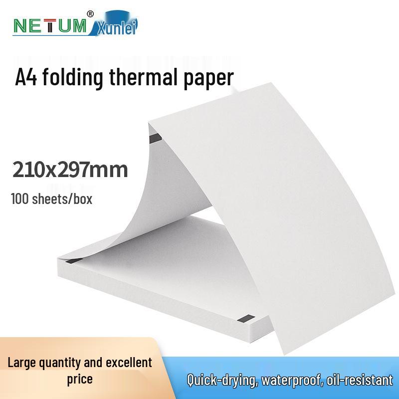 A4 Foldable Inkless Thermal Paper for Homework & Test Printing, Three-Proof 210mm Roll. A4 Roll Paper (2 rolls, 7.5m/roll)