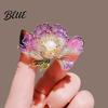 Long-lasting Brooch Women Sparkling Rhinestones Imitation Pearl Flower Shape Lapel