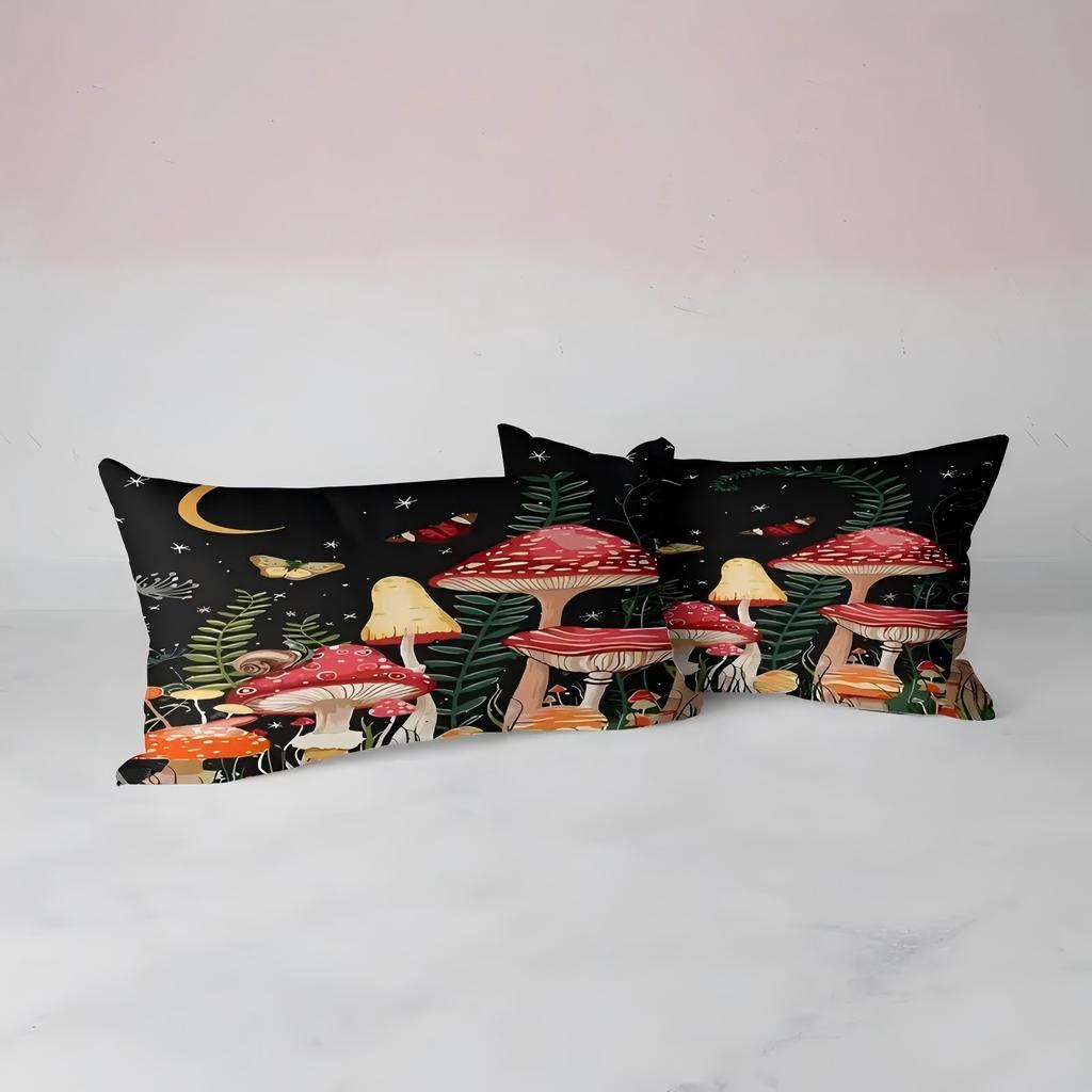 Forest Mushrooms 3D Printed Quilt Cover Set Leave Plant Soft Comfortable Bedding Cover Pillowcase Home Textiles Duvet Cover Sets
