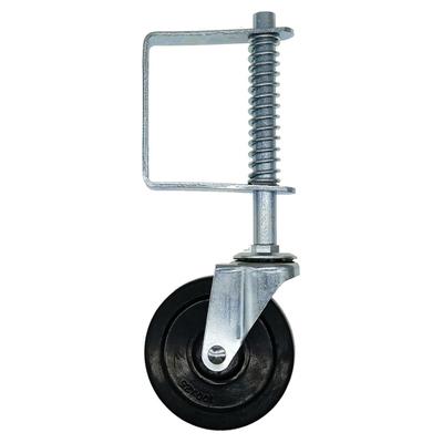 4inch Rubber Mute 60KG Load Capacity Spring Loaded Gate Door Wheel Caster Roller