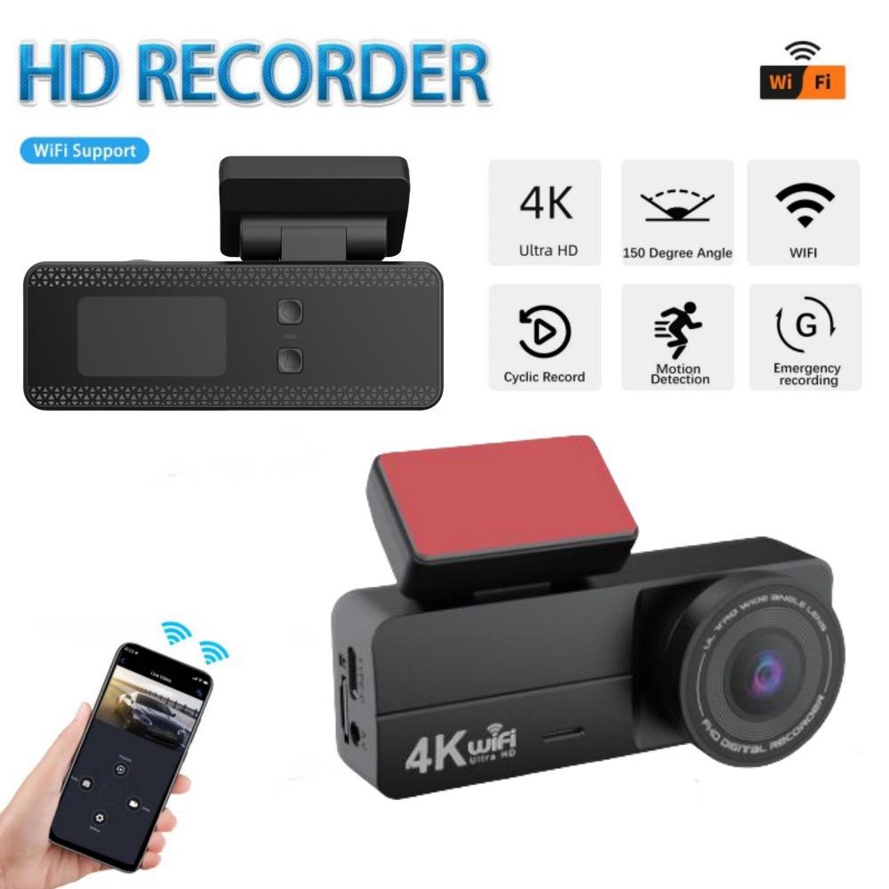4K HD Night Vision Dash Cam with WiFi Mobile Interconnect & 3M Adhesive