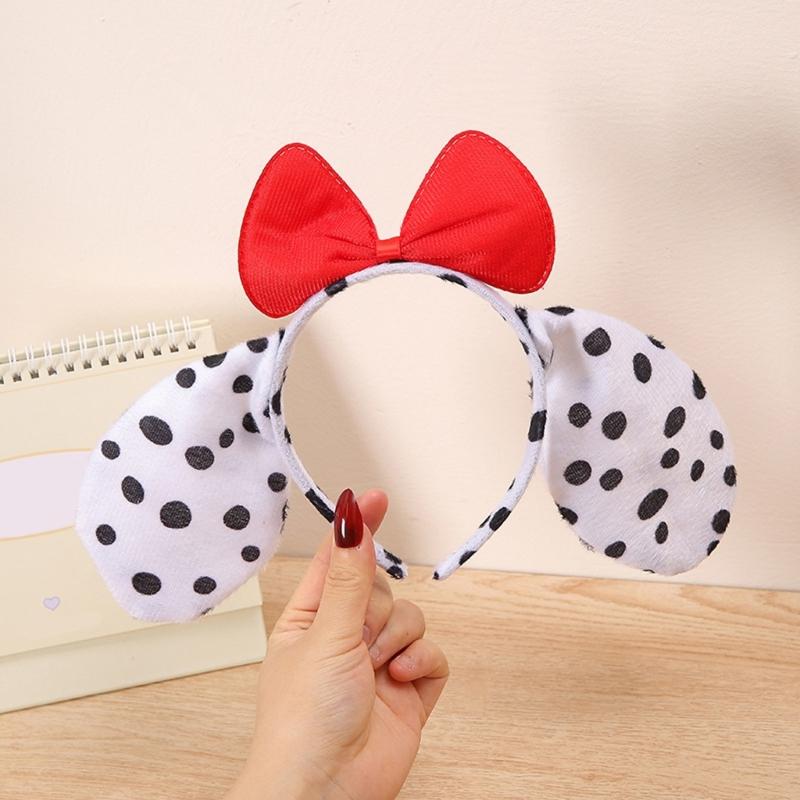 Puppy Headbands Cosplay Spotted Hairbands Dalmatian Headwear Makeup Washing Face Hairbands Birthday Party