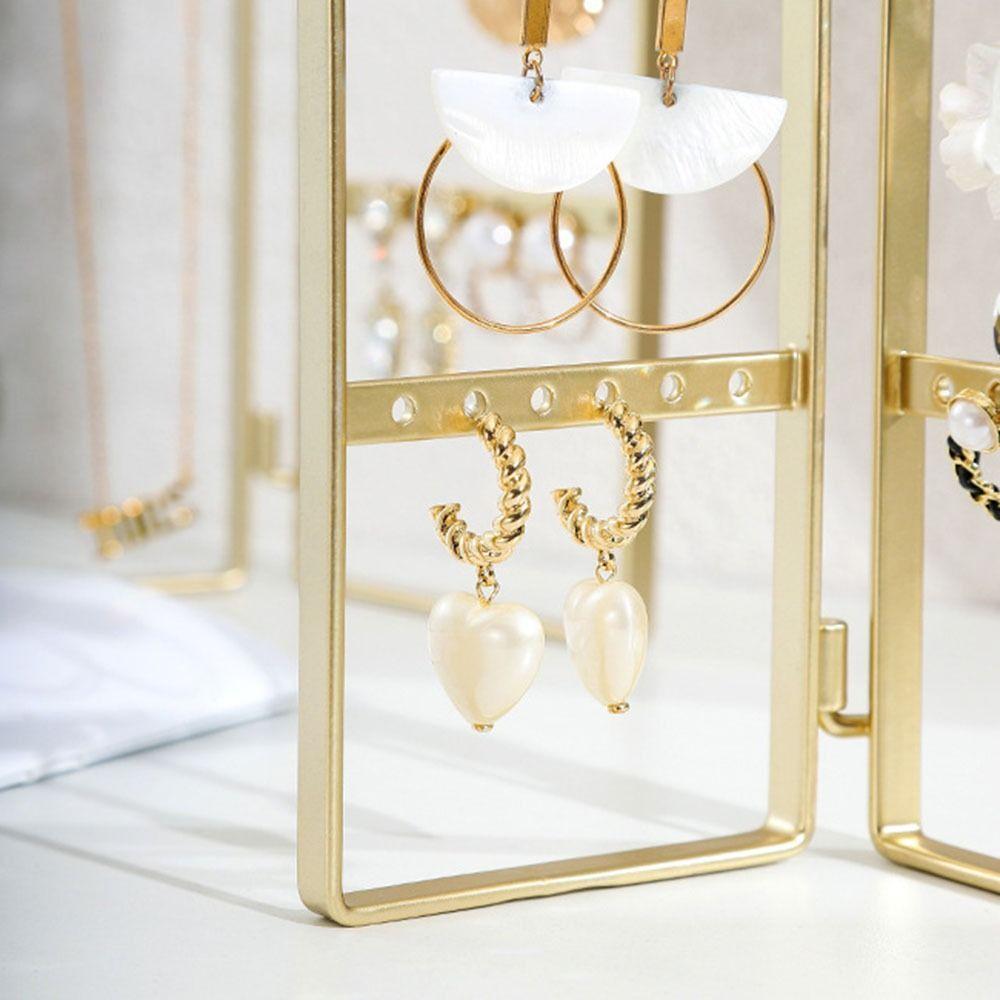 Nordic Style Jewelry Rack Foldable Earrings Storage Shelf Necklace Display Stand  Counter