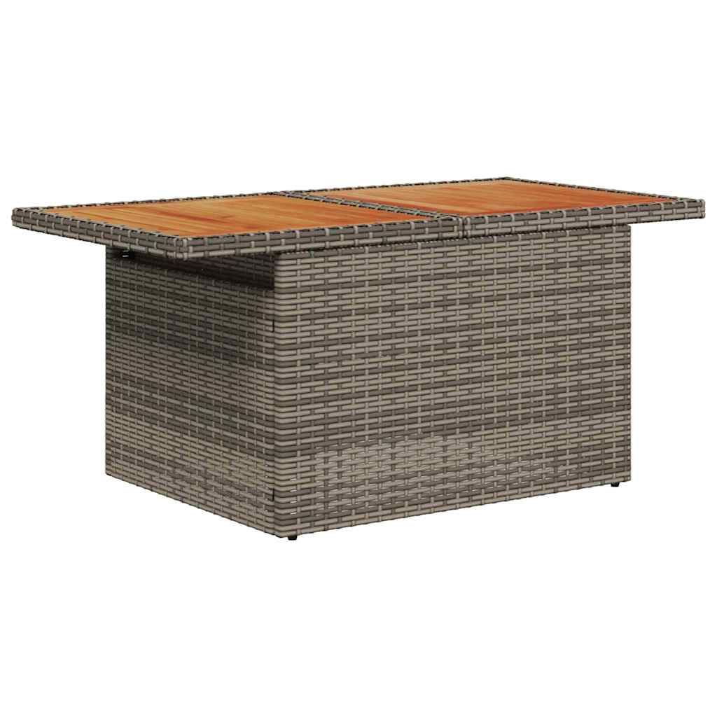 Garden Sofa Set with Storage 8 Pcs Grey Poly Rattan