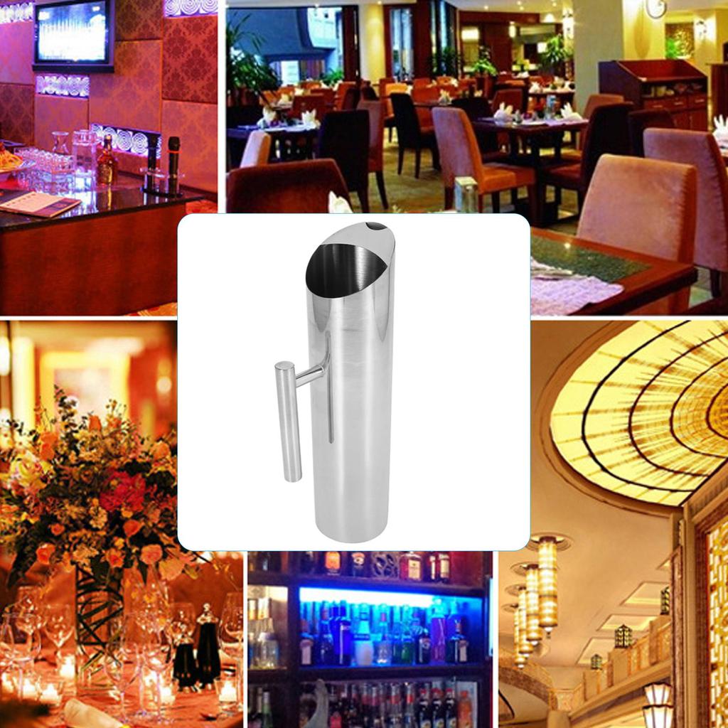 ABWR-Stainless Steel Water Pitcher With Ice Guard Tea Pot Kettle Jug Cold Beverages Juice Pot Ktv Bar Accessories