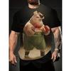 Full Print Men's Funny Pig Graphic T-Shirt Clothes Summer Short Sleeve Round Neck Casual T Shirts Top Men Novelty Animal Tshirts