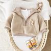 Winter Lambswool Hoodie for Babies - Thickened Velvet, High Collar, Long Sleeve