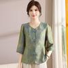 2026 Chic Spring Slimming Seven-Sleeve Top for Women: Elegant Style for Middle-Aged & Elderly