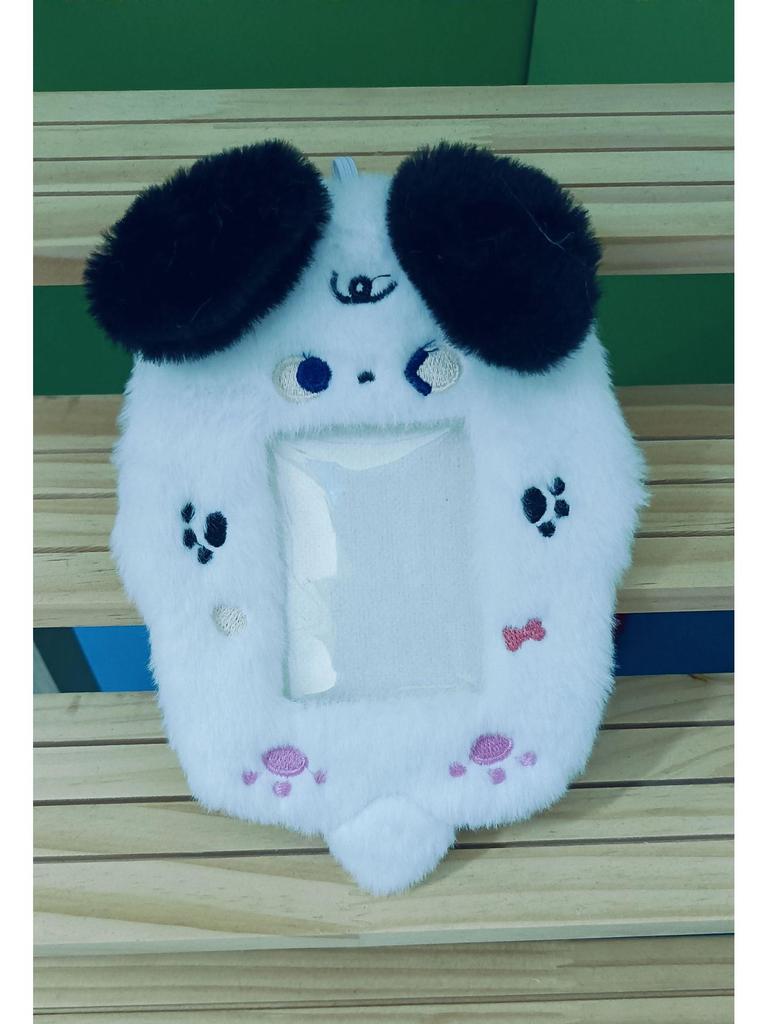 Chaveiro de Mochila de Pelúcia de Animal Fofo e Porta-Cartões - Pingente de 3 Polegadas para Fotos e Cartões