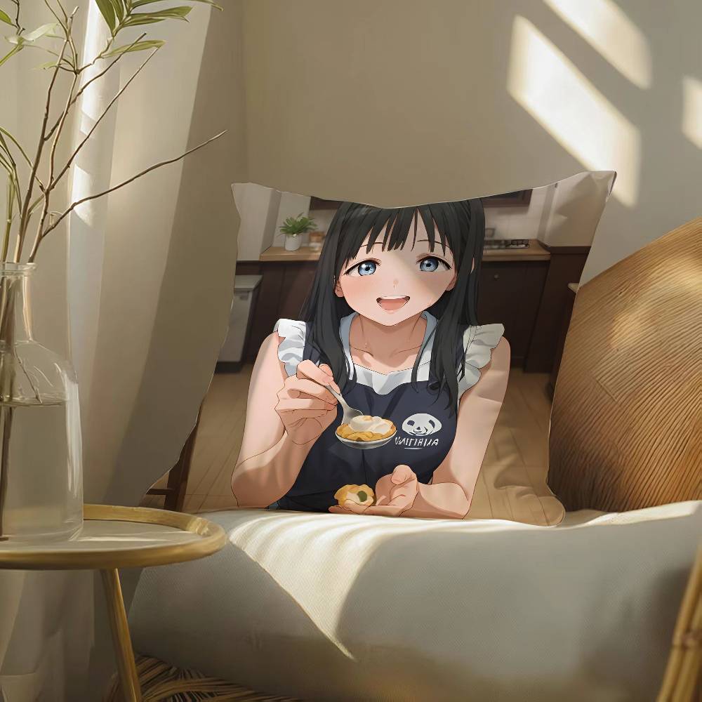 

Аниме Мультфильм Завтра Моя Девушка-G Наволочка Шелковистая элегантная Комфорт Диван-кровать Невидимая молния Пляжная наволочка 12x12Inch