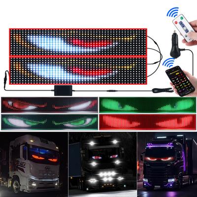 APP Control LED Truck Text Pattern Lighting Display For Board Windshield with Remote Car Devil Eye Light Music Mode 24V