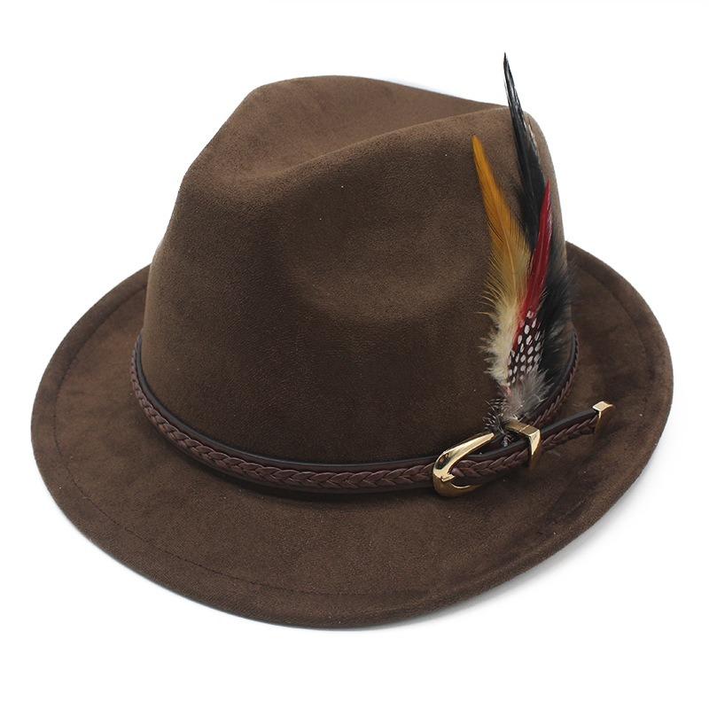 Faux Suede Gentleman Hat Small Brim Classic Jazz Panama Hat