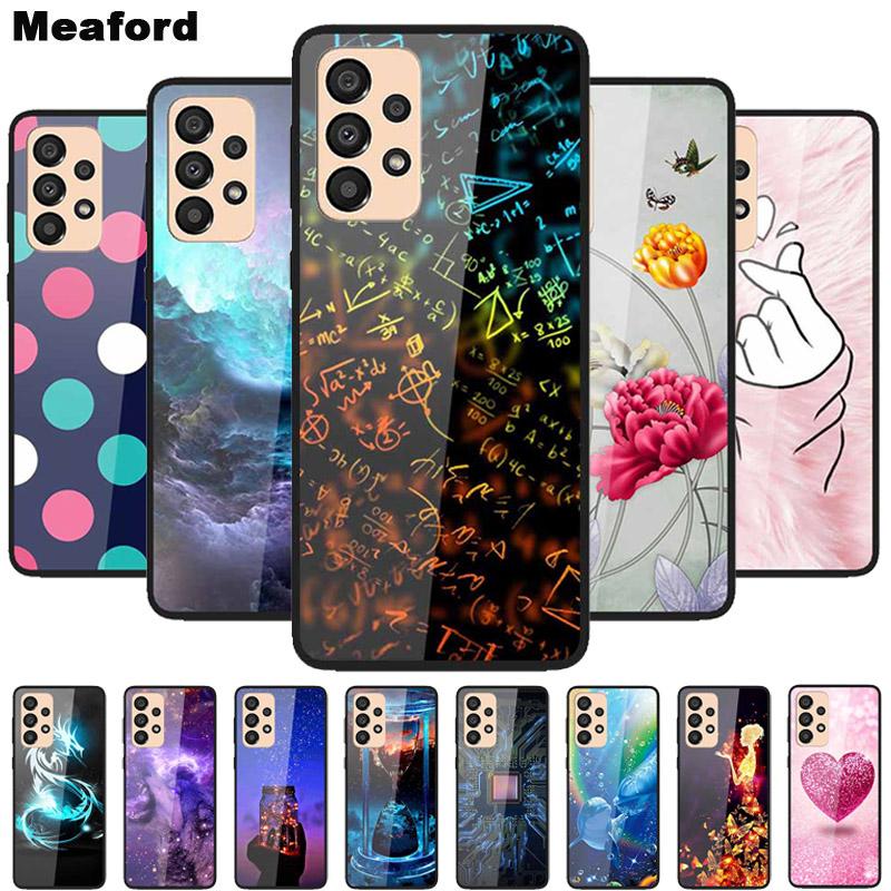 Case for Samsung A33 5G Cover Fashion Tempered Glass Phone Covers for Samsung Galaxy A33 A53 A73 5G Case Bumper A 33 Protective