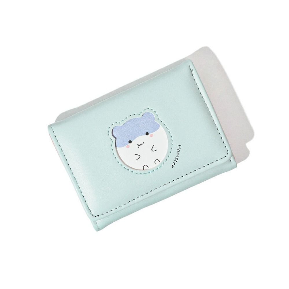 Cartoon Hamster Short Wallet Printing Card Holder Cute Folding Purse Travel