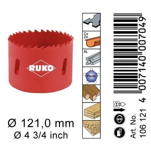 RUKO - 106121 - Bi-metal Hole Saw - 121 Mm (Germany Import)