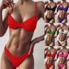 Women Solid Lace Bikini Set Push Up Swimsuit Beachwear Padded Swimwear