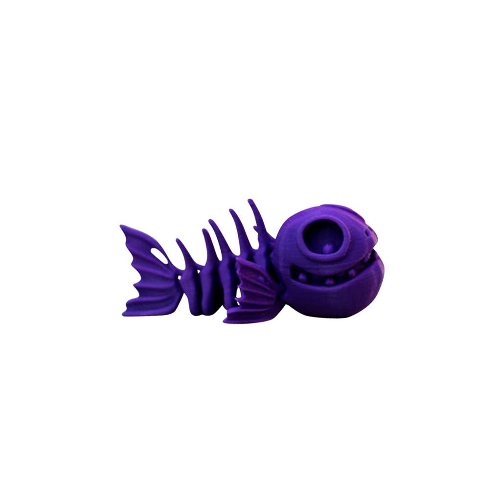 3D Printed Skeleton Fish Articulated Creative Toy Decorative Model For Adult And Kids