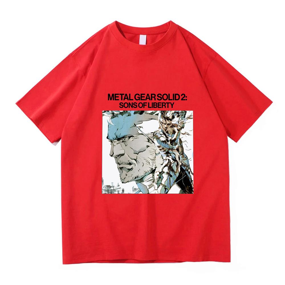 Unisex Metal Gear Solid Tshirt Vintage Short Sleeve Crewneck Cotton Tees Harajuku Comfortable Casual Loose Short Sleeve Clothes