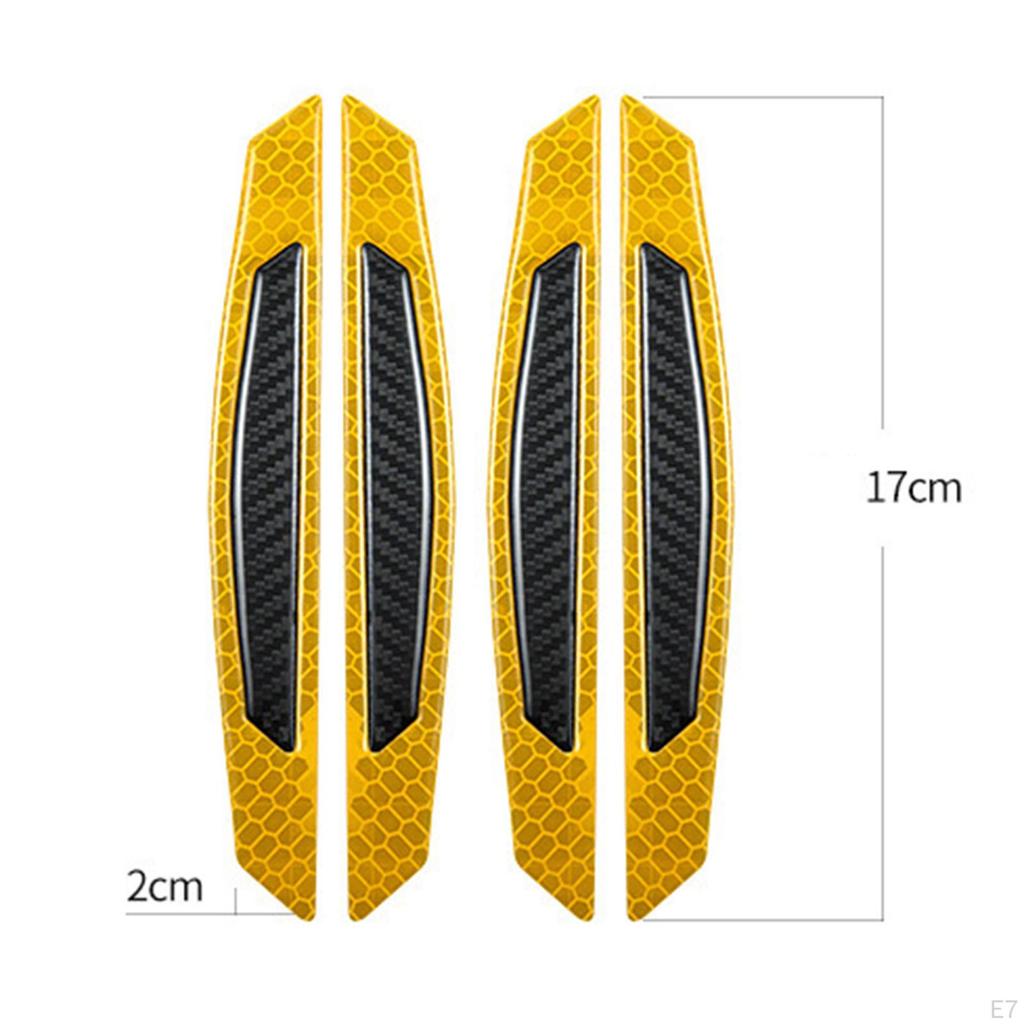 4 PCS Car Door Reflective Strip Anti-Collision Self-adhesive Waterproof Tape Sticker Decal Universal