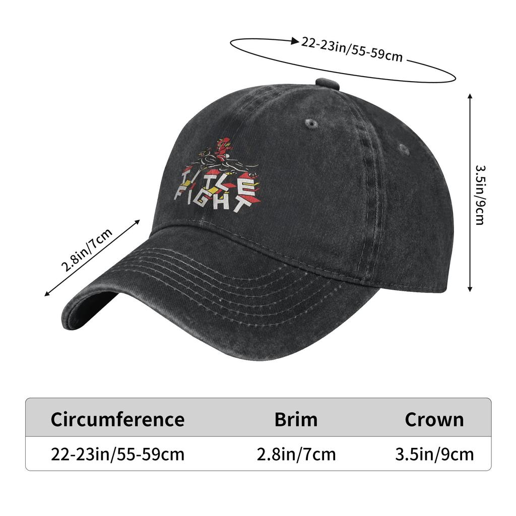 Washed Baseball Cap Title Fights  Summer Hip Hop Hats For Unisex-Teens  Classic Running Hippie Sun Baseball Caps