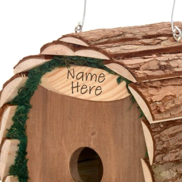 Mangeoire Écureuil Exterieur Mangeoire à oiseaux 2 en 1 bois rustique naturel résistant aux intempéries Distrubuteur de Nourriture