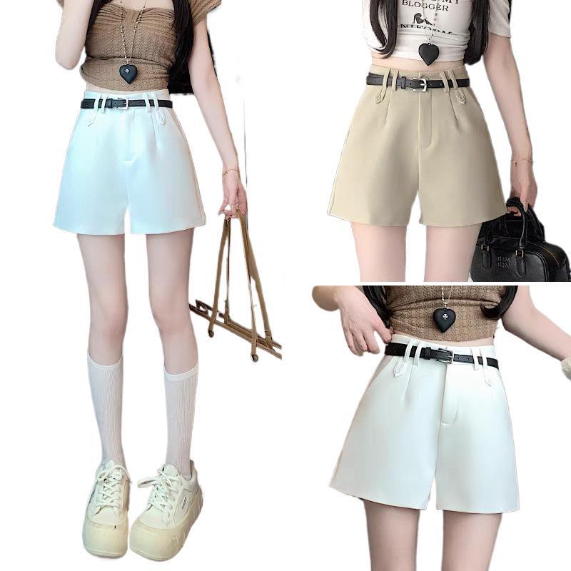 Women's High-Waisted A-Line Casual Suit Shorts - Slimming, Loose, Versatile, Summer Outerwear
