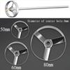 1pcs lab stainless steel turbine type blade plate paddle, machine impeller turbine stirring paddle with rod