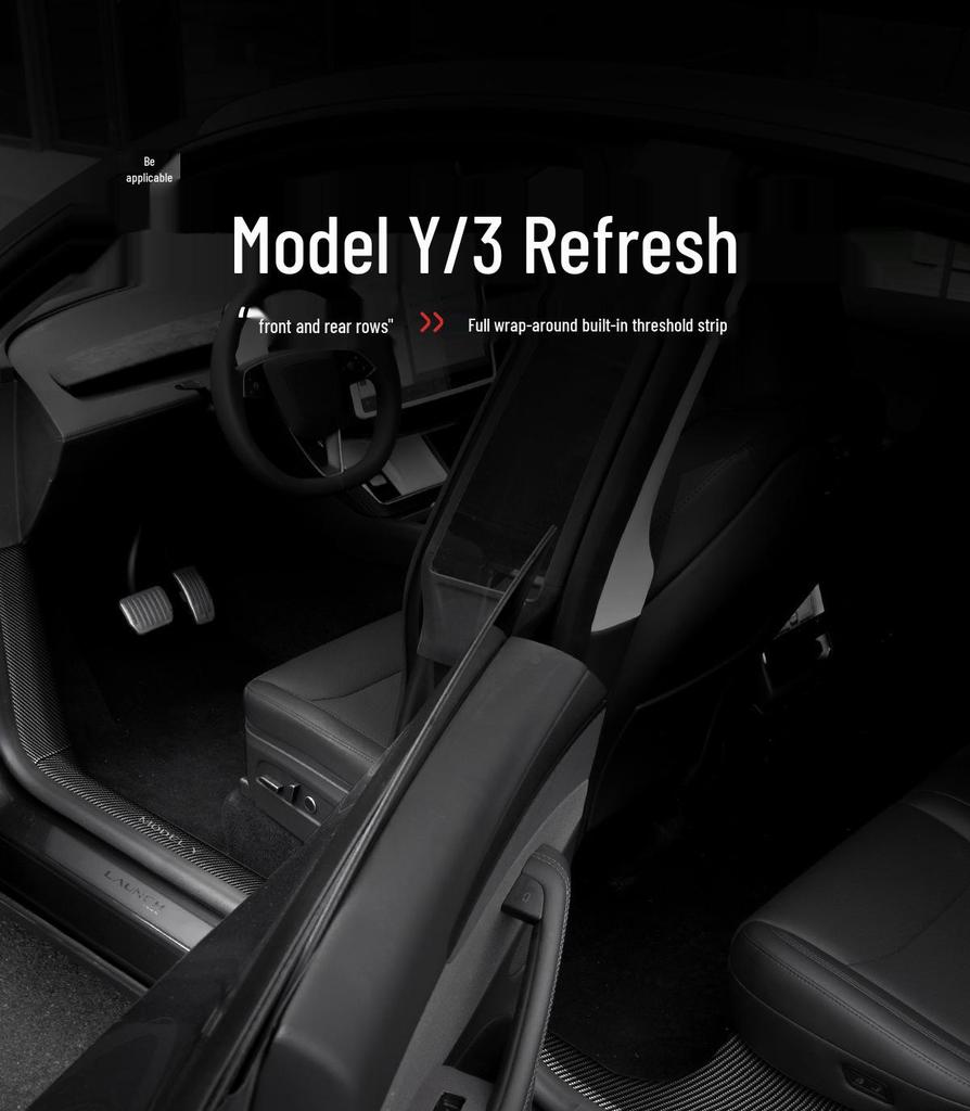 Tesla Model 3/Y Facelift Laser Carbon Fiber Door Sill Protectors
