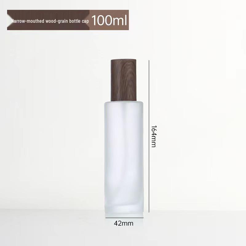 Tarro de Crema Cremosa Esmerilado con Veta de Madera - Botella Cosmética Sellada para Contorno de Ojos y Crema Facial Oscura Recargable