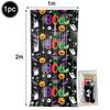 Halloween Foil Fringe Curtain Tinsel Garland Pumpkin Ghost Bat Boo Print Photo Backdrop Halloween Party Door Wall Hanging Decors 5