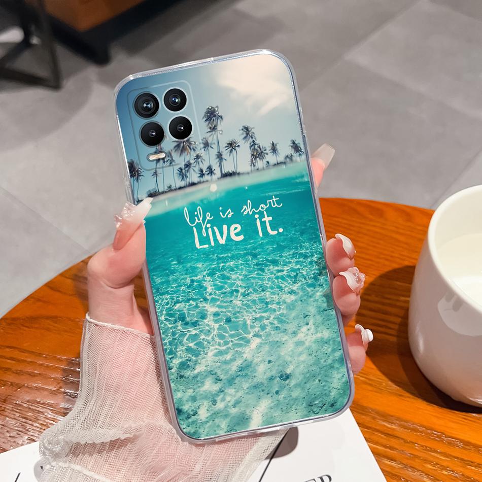 Für Realme 8 Pro Handyhülle Kreatives Tintenbild Weiches TPU Klares Silikon Anti-Drop Rückseite Für Realme8 4G 5G 8Pro Funda Capa