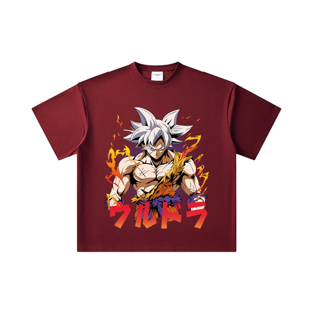 260 GSM Double Yarn 32 Count 100% Cotton Dragon Ball V11 Goku Ultra Print Unisex Heavy Cotton T Shirt