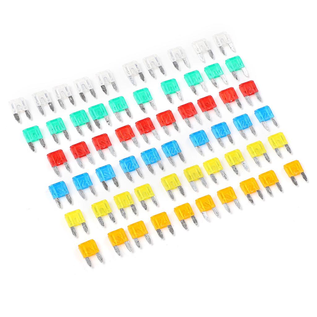 60 Stück Auto Sicherungen Mini Kunststoff Silber Klingen Typ Auto Innenteile für Autoschutz