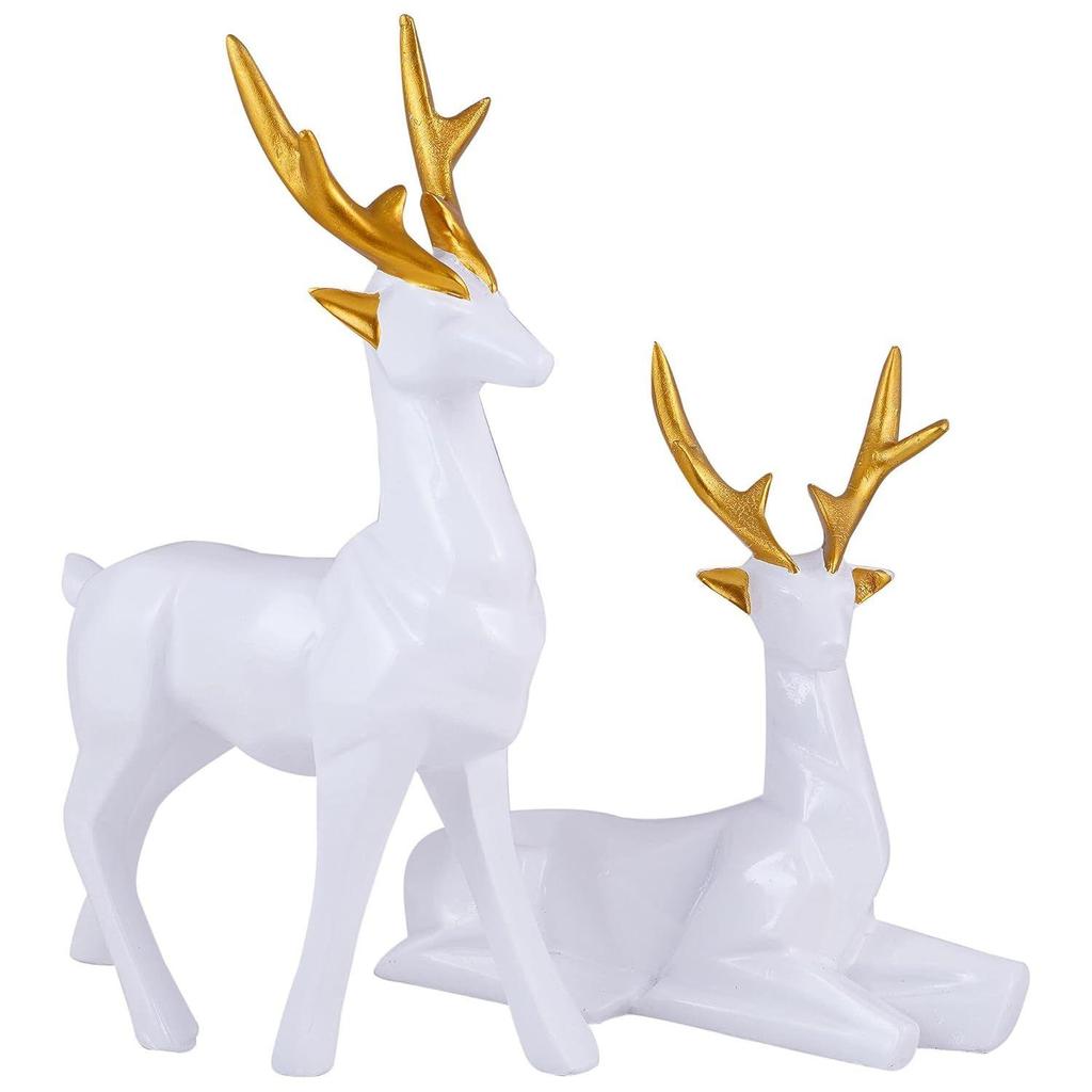 Deer Home Decor Showpiece (White)