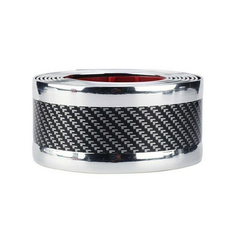 

1Pcs автомобіль укладання двері підвіконня протектор вуглецевого волокна лиття смуги обробки передній бампер срібний