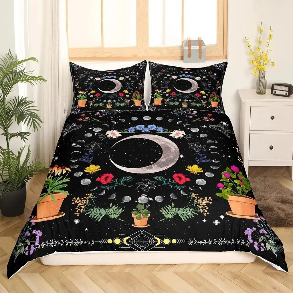 3D Symbols Viking Runes Duvet Cover Set Bedding Sets Full Size,Nordic Quilt Cover Washed Microfiber Bedspread Cover