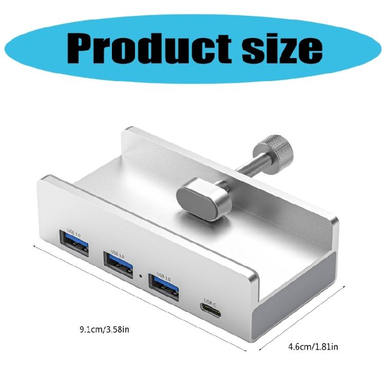 4-Port USB 3.0 Hub Type C USB Splitter Adapter Clip type Multi Port Splitter with 5Gbps Fast Speed Data Transmission