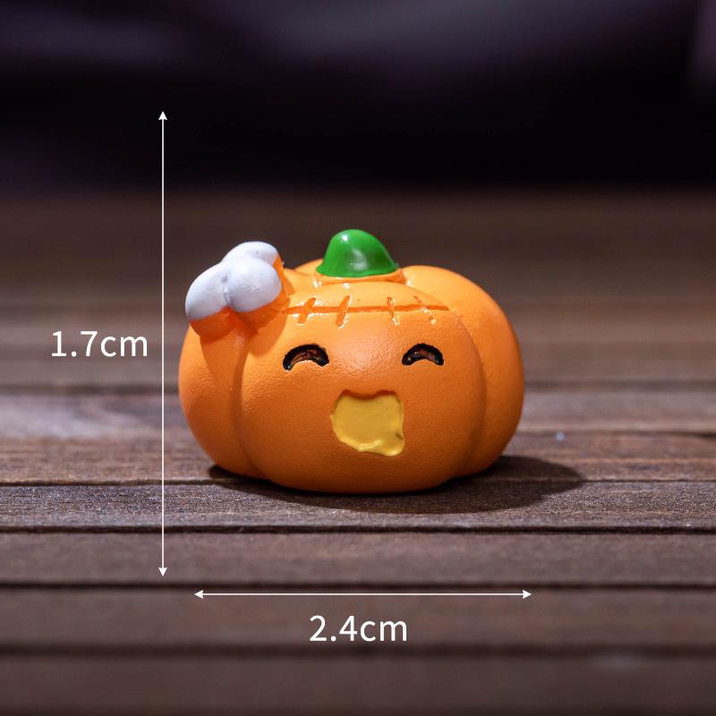 Mikro Landskap Søt Halloween Middag Doll Ghost Mummy Pumpkin Figur Bordplate Resin Trinket