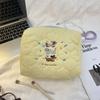 Embroidery Quilted Women's Cosmetic Bag Travel Portable Ladies Storage Handbags Cute Female Makeup Case Clutch Purse with Handle
