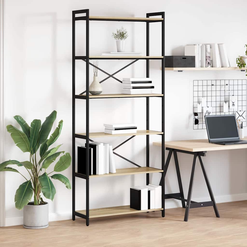 Bookshelf Sonoma Oak 80 x 30 x 189.5 cm Engineered Wood