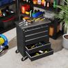 Tool Cabinet with 5 Drawers, Rolling Tool Chest, Tool Cart Made of Steel, Silver Tone+Black