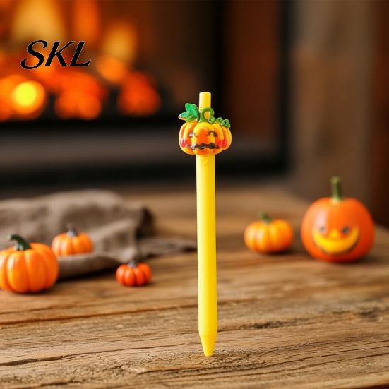 Stylish Matte Texture Pens Halloween Ballpoint Pen, Cute Ghost Skull Pumpkin Retractable Gel Ink Portable Pocket Clip 0.5mm Fine Point Writing Pen for