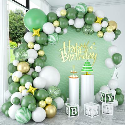 Vintage zelené balónky Garland Arch Kit Latexový balónek Dekor na narozeninovou párty Děti Dospělí Svatební Balón Balón pro miminko