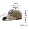 Summer Washed Pentagram Baseball Cap Retro Denim Ripped Cap Outdoor Casual Sunscreen Visor