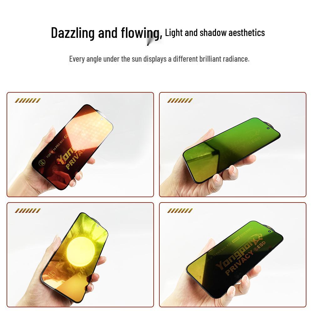 

Apple 17 Colorful Anti-Peep Tempered Glass for iPhone 16 Pro, 15/14, 13, 12 iPhone 15 Pro