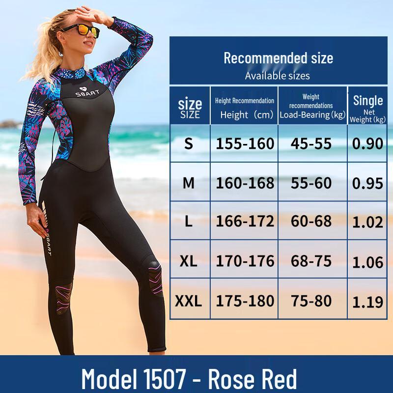 SBART Women s 3MM Full-Body Wetsuit S