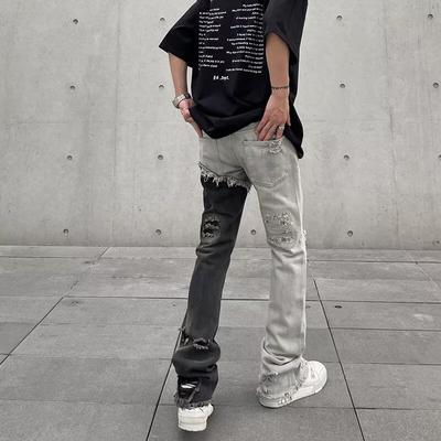 Retro Jeans Men'S Autumn New Style Explosive Street Hooligan Handsome Casual Pants For Teenagers Loose Straight Leg Wide Leg Men'S Pants