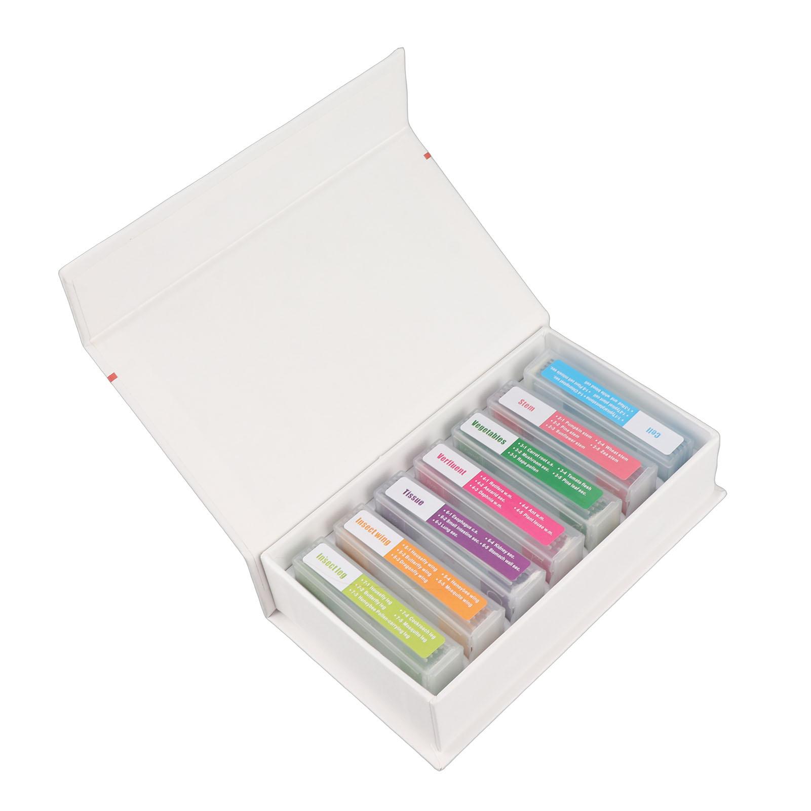 35pcs Biology Glass Prepared Microscope Slides Lab Specimens Set