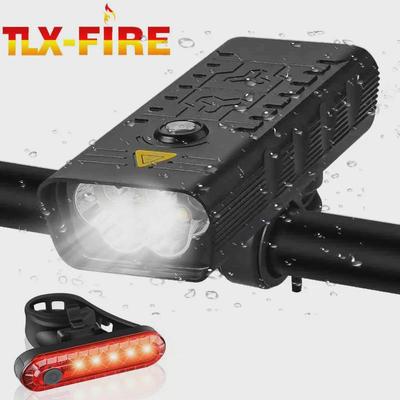 Luce anteriore per bicicletta ricaricabile USB-C 5T6 con batteria integrata da 9600 mAh per mountain bike
