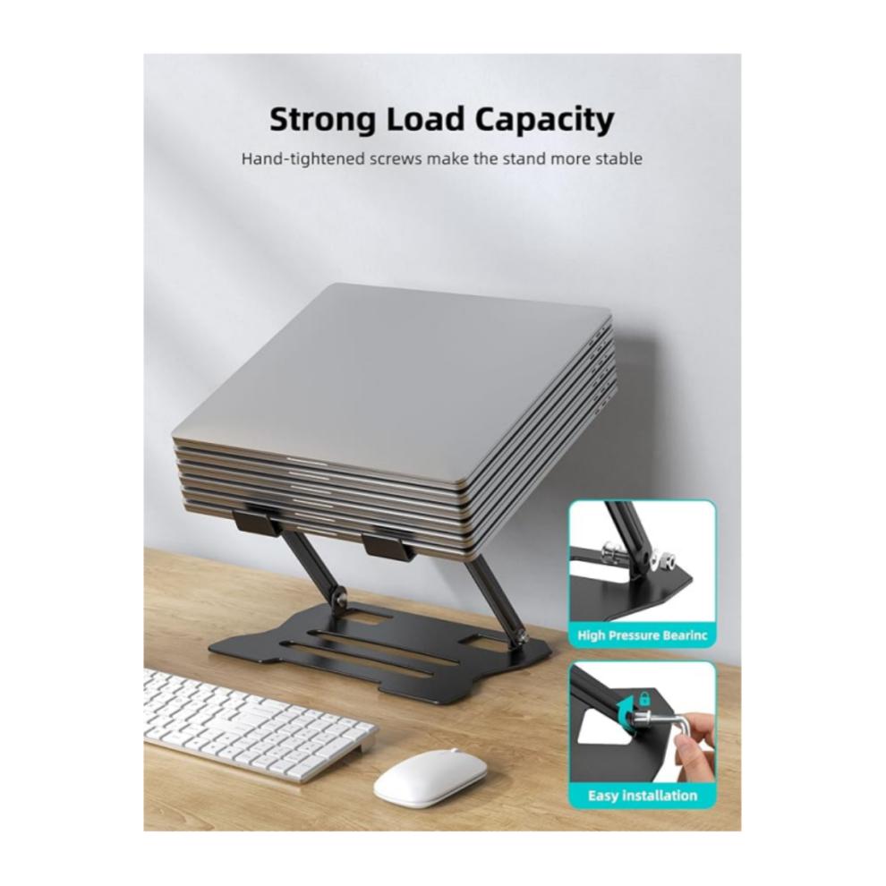 Adjustable Aluminium Laptop & Tablet Stand Holder, Fully Adjustable Height & Angle Riser for MacBook Air/Pro, Dell, HP, ASUS, Google, Lenovo